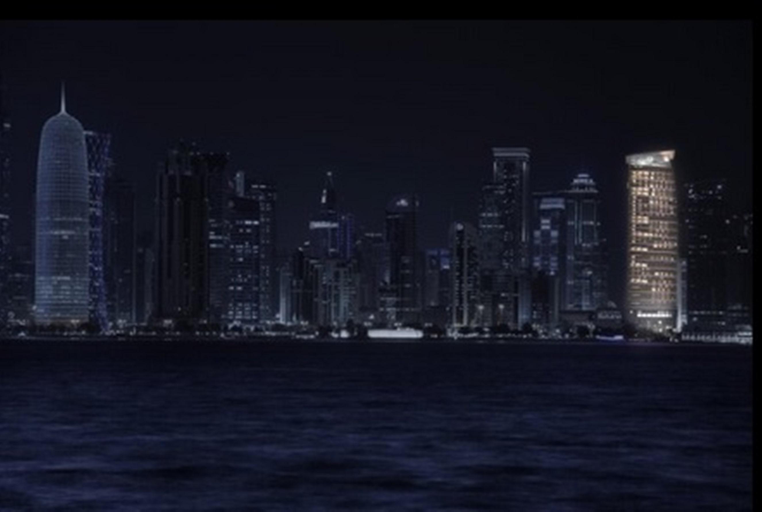 City Centre Rotana Ντόχα Εξωτερικό φωτογραφία Doha skyline at night